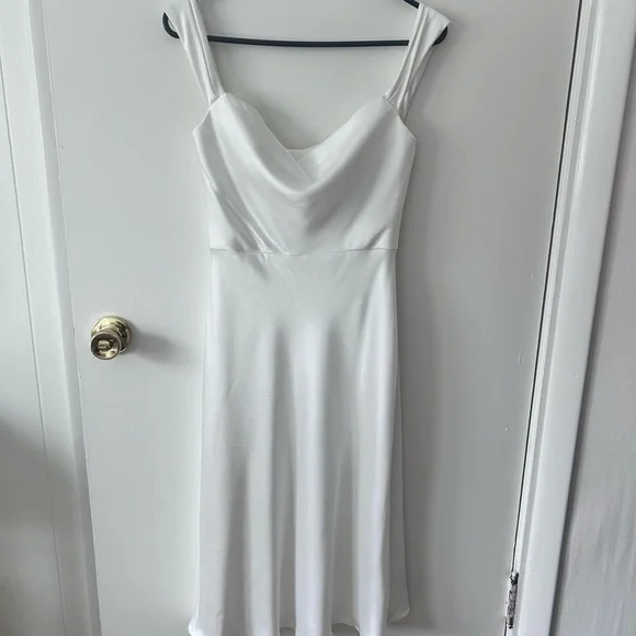 knee length dresses for ladies Maison des Copains Lirien A-Line Cowl Neck Crepe Floor Length Dress